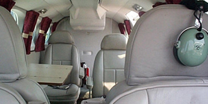 Cessna 340 cabin for Chicago charter