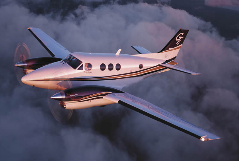 King Air 90 cabin for Chicago charter