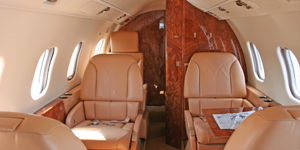 Learjet 55 view for Chicago charter
