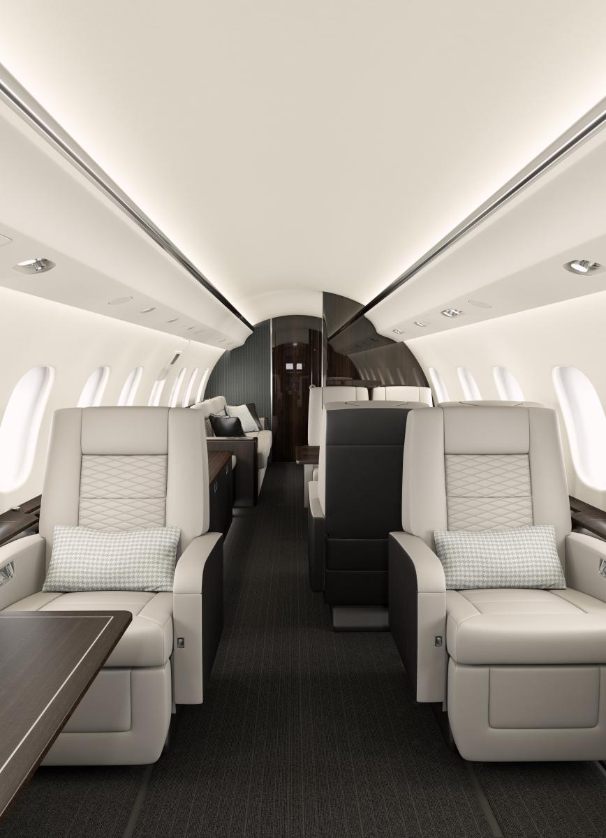 Global 6000 cabin for Chicago charter