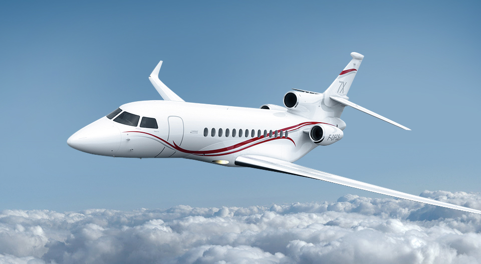 Falcon 7X cabin for Chicago charter