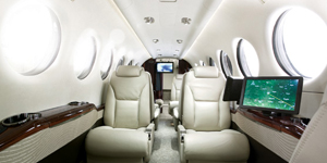 King Air 350 view for Chicago charter