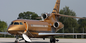 Falcon 7X view for Chicago charter