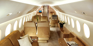Falcon 7X view for Chicago charter