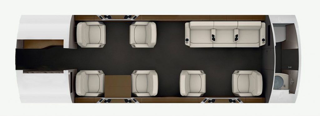 Bombardier Challenger 650 view for Chicago charter