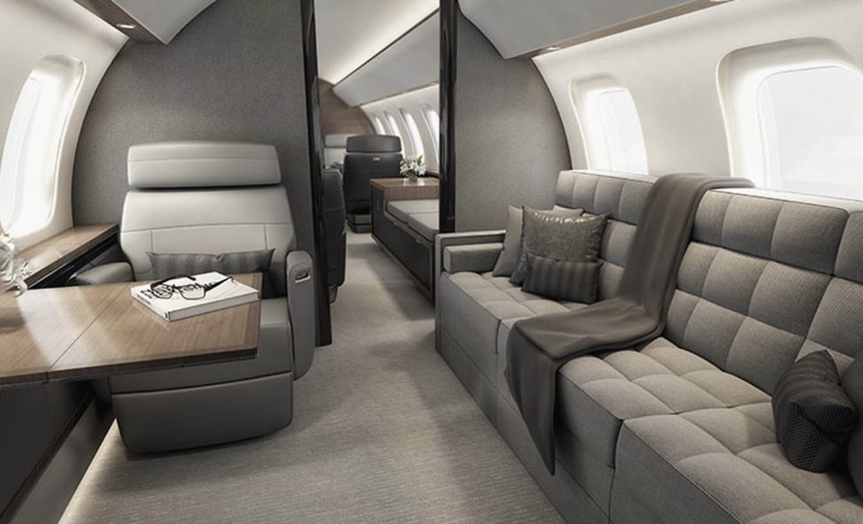 Bombardier Global 8000 cabin for Chicago charter