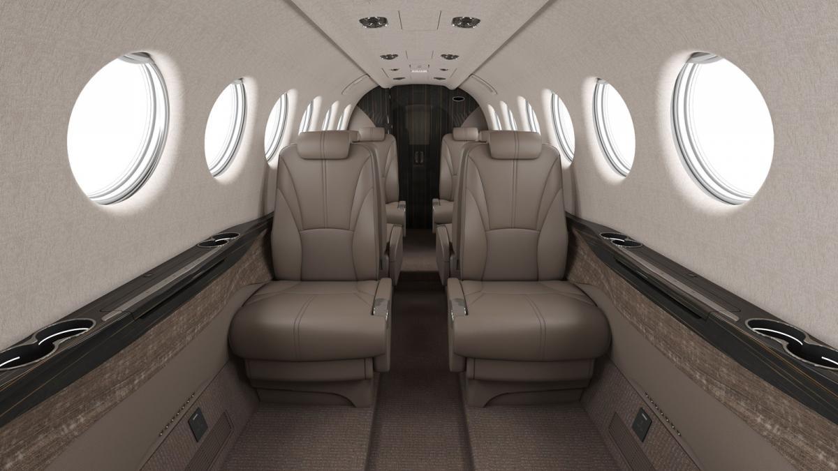 Beechcraft King Air 360 cabin for Chicago charter