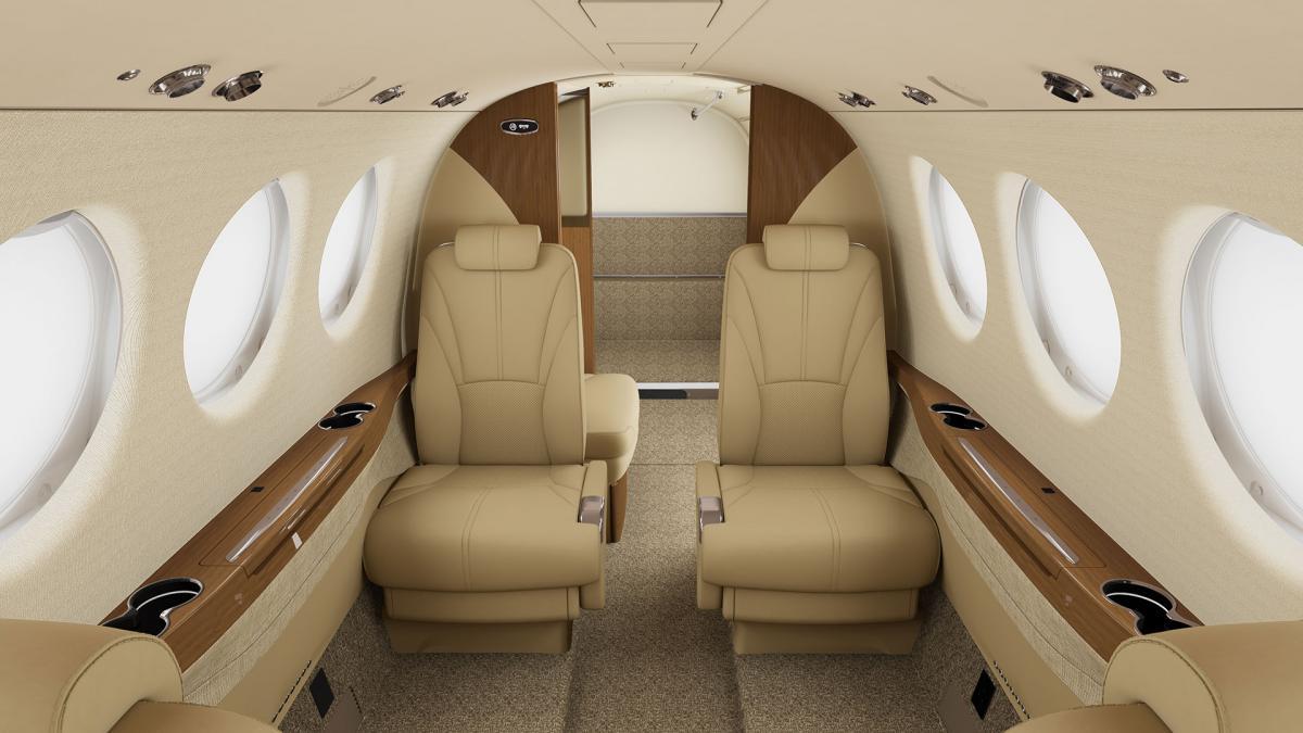 Beechcraft King Air 260 cabin for Chicago charter