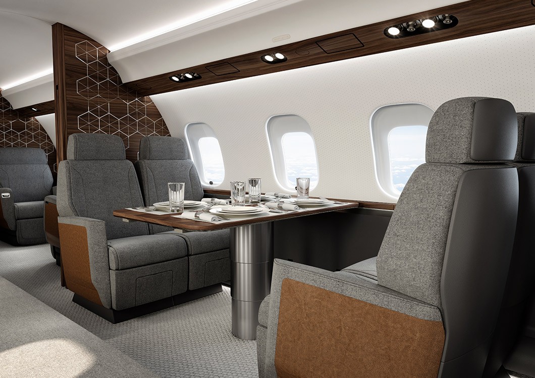 Bombardier Global 6500 cabin for Chicago charter