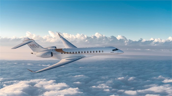 Bombardier Global 7500 cabin for Chicago charter