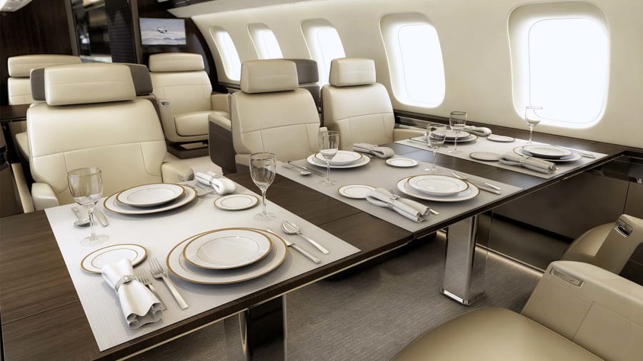 Bombardier Global 7500 view for Chicago charter