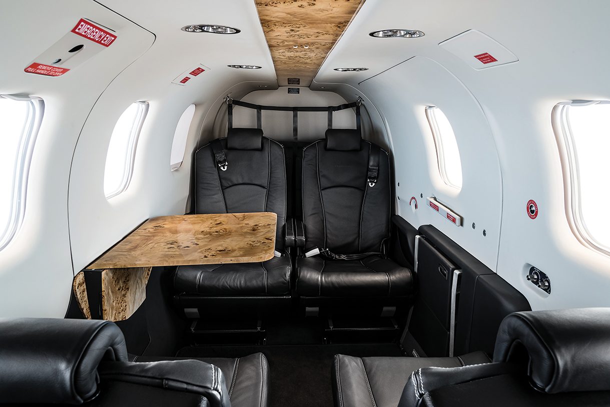Socata TBM 850 cabin for Chicago charter